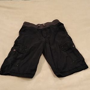 Boys cargo shorts, Navy with grey waistband